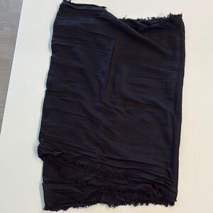 Chic Black Fringed Scarf